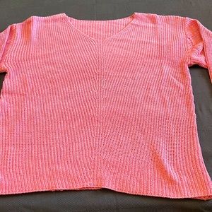 Long sleeve V-Neck Waffle Knit Ruffle Soft sweater top